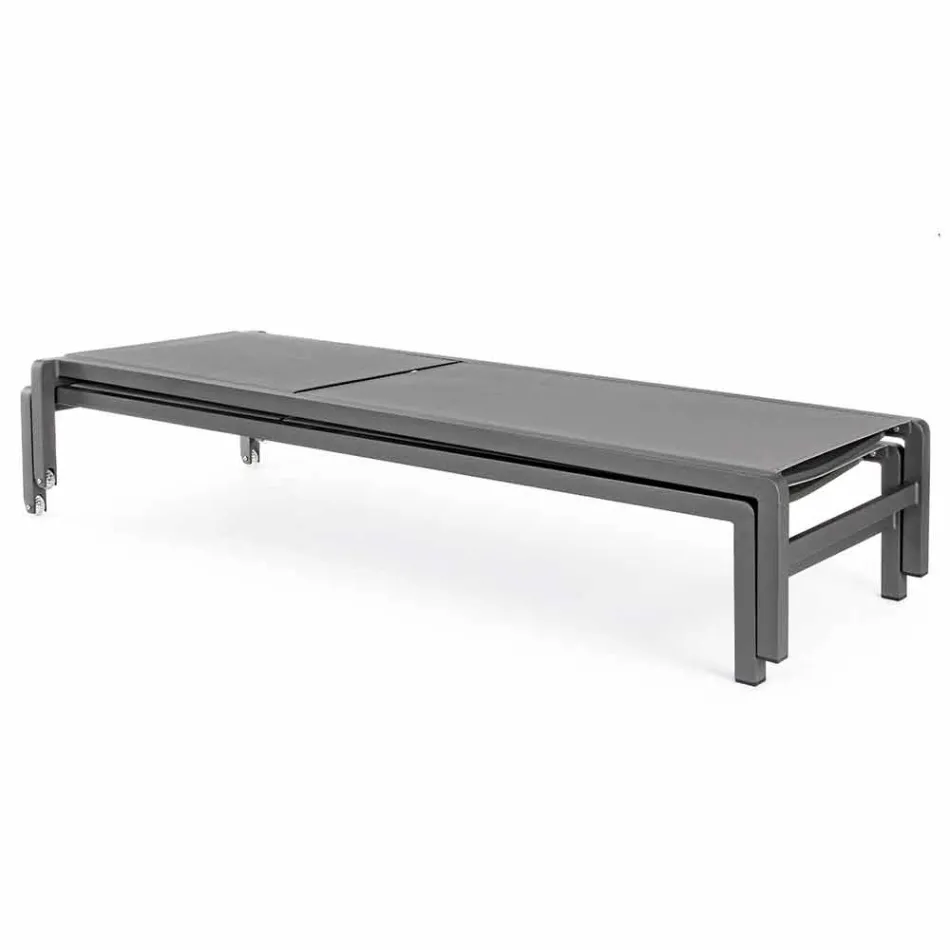 Homemotion Aluminium Liggende Havechaiselong, 4 stykker - Lester Viadurini