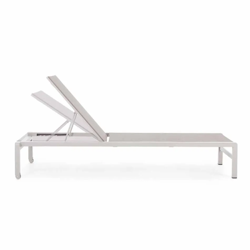 Homemotion Aluminium Liggende Havechaiselong, 4 stykker - Lester Viadurini