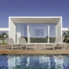 Liggende havechaiselong i aluminium, Homemotion, 4 stk - Lester Viadurini