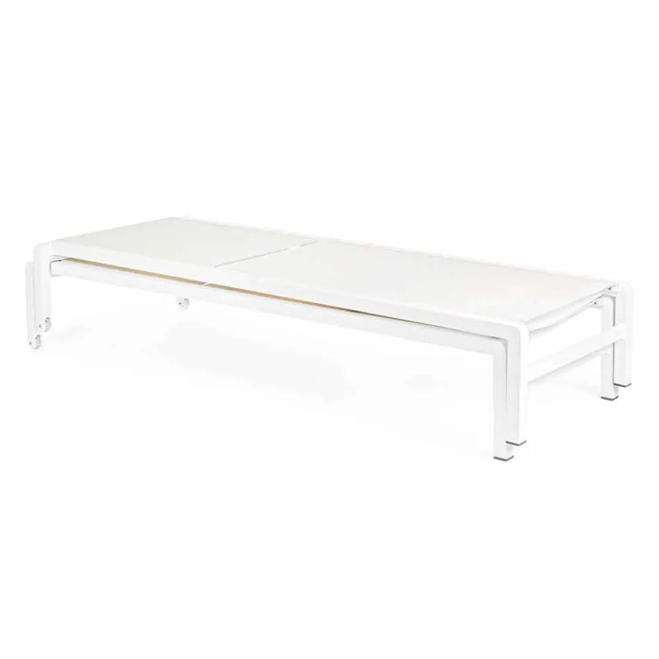 Homemotion Aluminium Liggende Havechaiselong, 4 stykker - Lester Viadurini