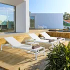 Homemotion Aluminium Liggende Havechaiselong, 4 stykker - Lester Viadurini