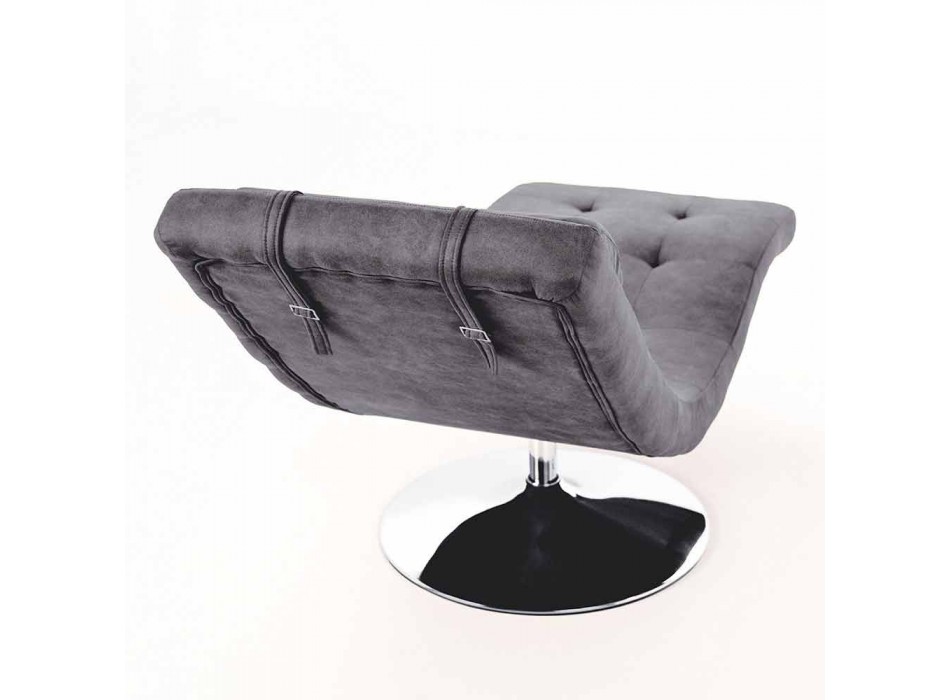 Chaise Longue i moderne design i kunstlæder og forkromet metal - Komfort Viadurini