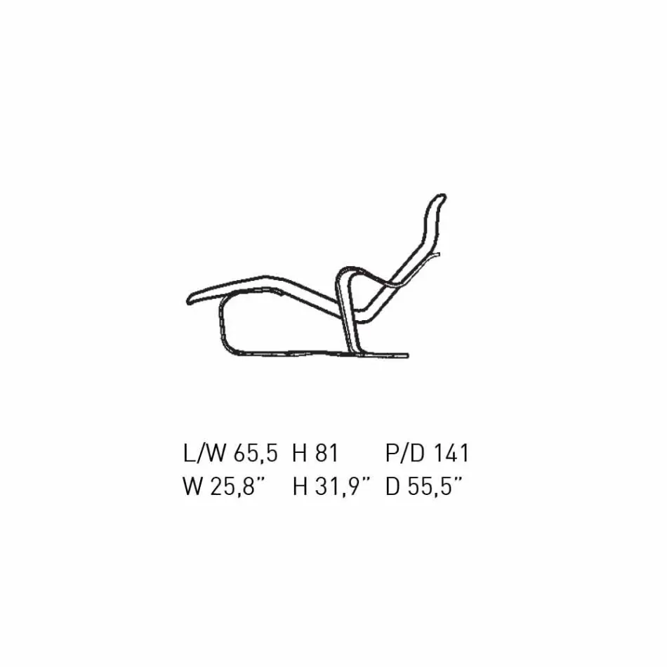 Chaiselong i birketræ med bomuldssæde fremstillet i Italien - Fortaleza Viadurini