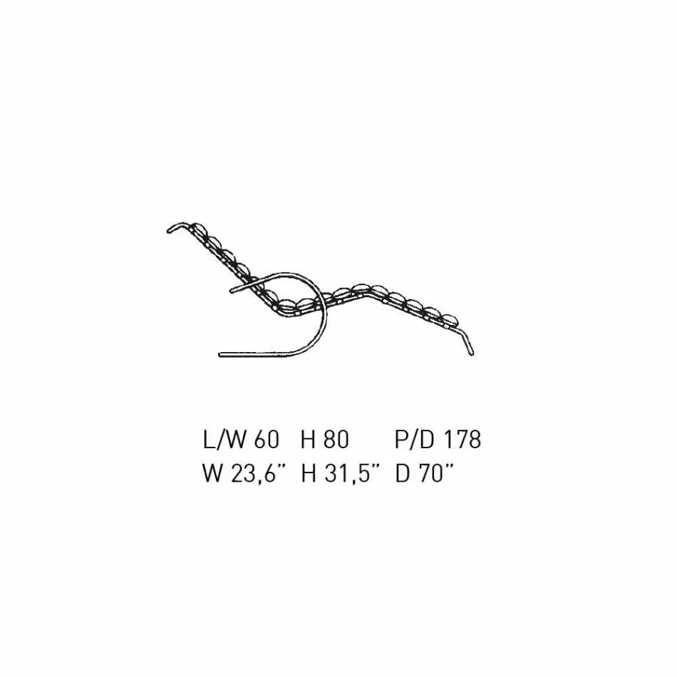 Læder chaiselong med forkromet stålkonstruktion fremstillet i Italien - Beirut Viadurini