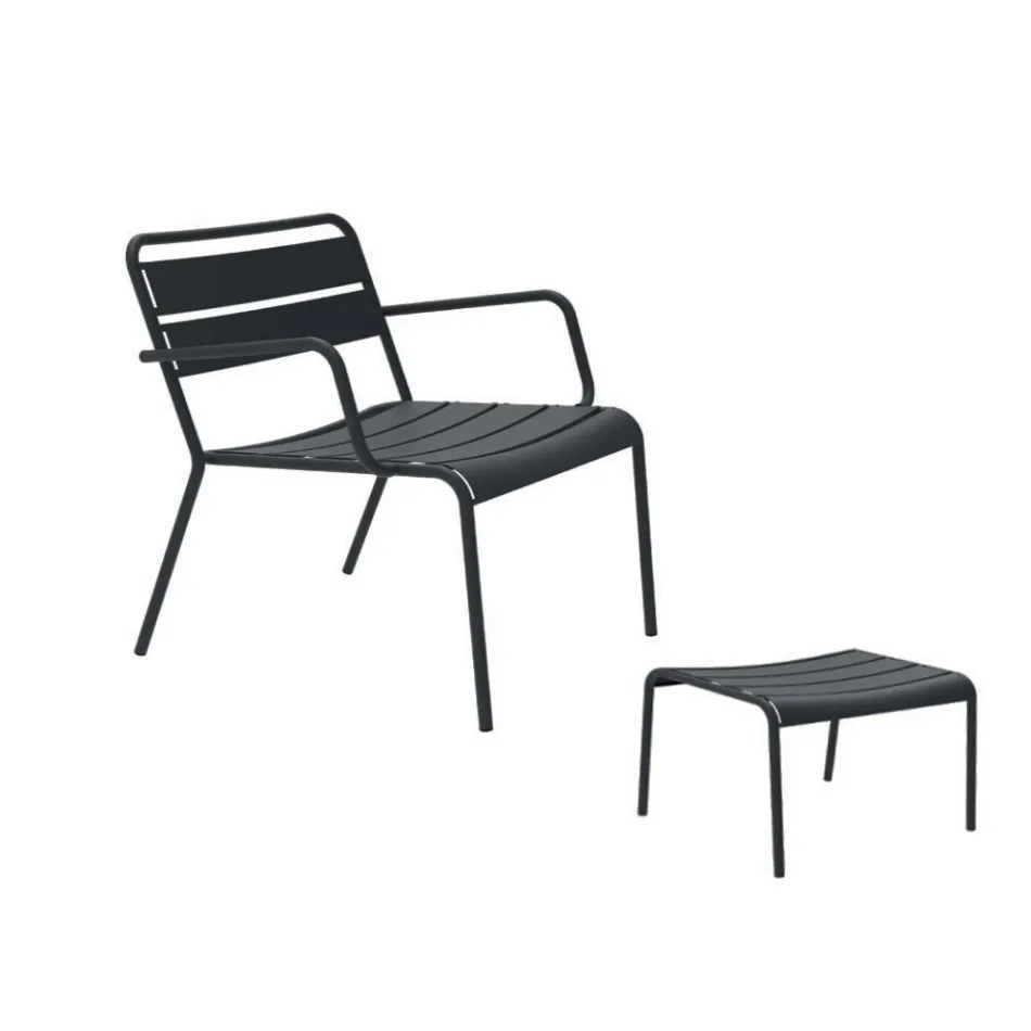 Udendørs chaiselong med metal fodstøtte Fremstillet i Italien - Amina Viadurini