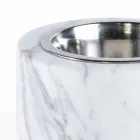 Hunde og katte skål i hvid Carrara-marmor fremstillet i Italien - Ciotta Viadurini