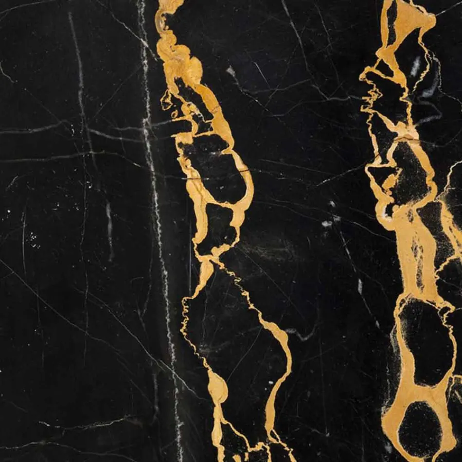 Stor rund skål i Portoro eller Paonazzo Marble fremstillet i Italien - Glazer Viadurini