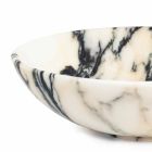Stor rund skål i Portoro eller Paonazzo Marble fremstillet i Italien - Glazer Viadurini