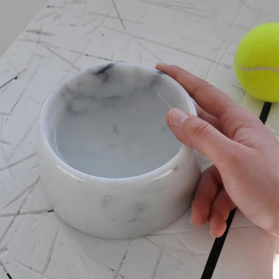 Marmorskål til hund/kat Lavet i Italien - Komi Viadurini