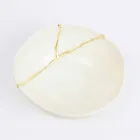 Skåle i hvid porcelæn og guldblad italiensk luksusdesign - Cicatroro Viadurini