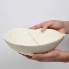 Skåle i hvid porcelæn og guldblad italiensk luksusdesign - Cicatroro Viadurini