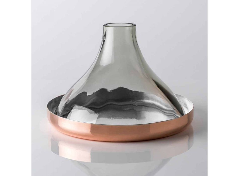 Glas Cloche med kobberpande 2 stykker Moderne luksusdesign - Doriana Viadurini