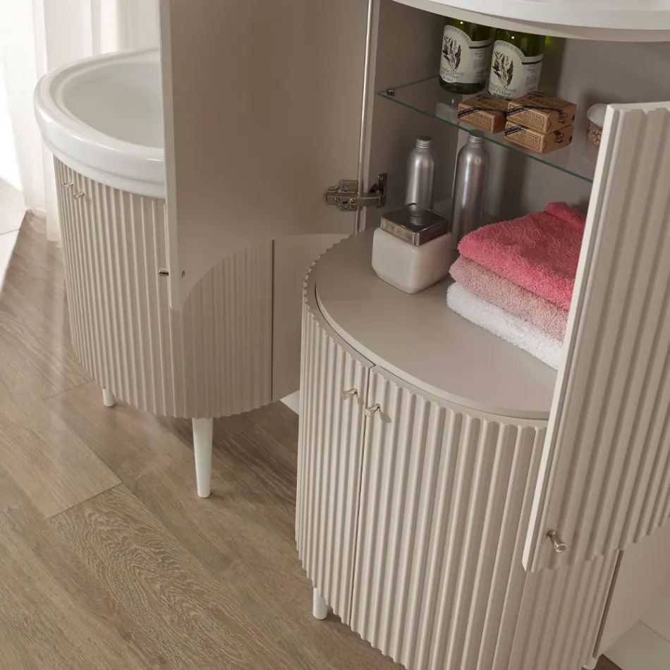 Søjle med fire døre med Cannetté-behandling Made in Italy - Candy Viadurini