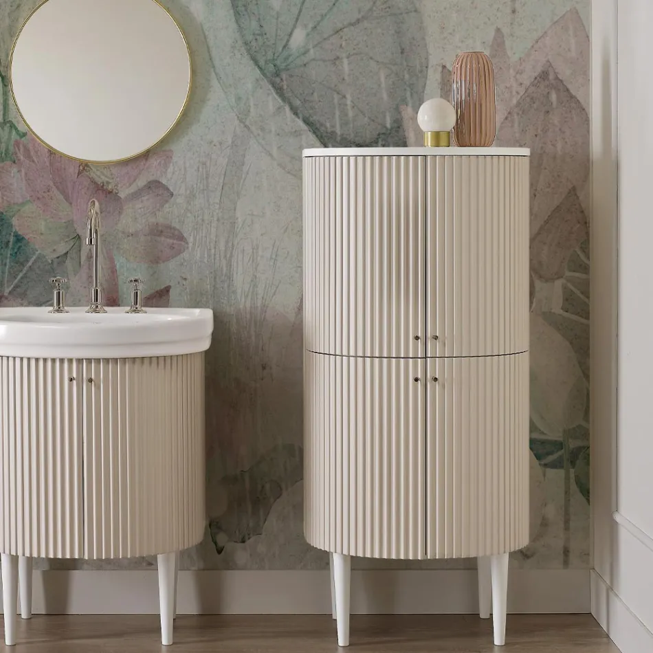 Søjle med fire døre med Cannetté-behandling Made in Italy - Candy Viadurini