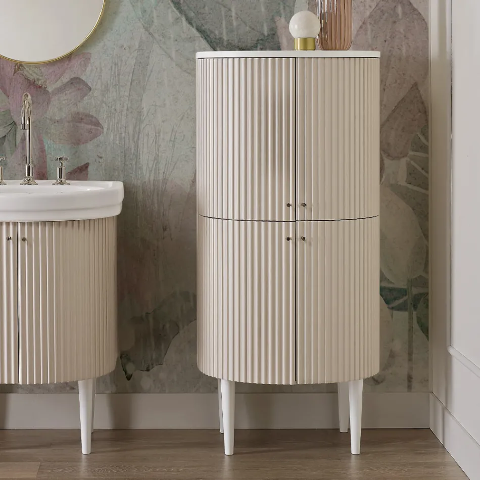 Søjle med fire døre med Cannetté-behandling Made in Italy - Candy Viadurini