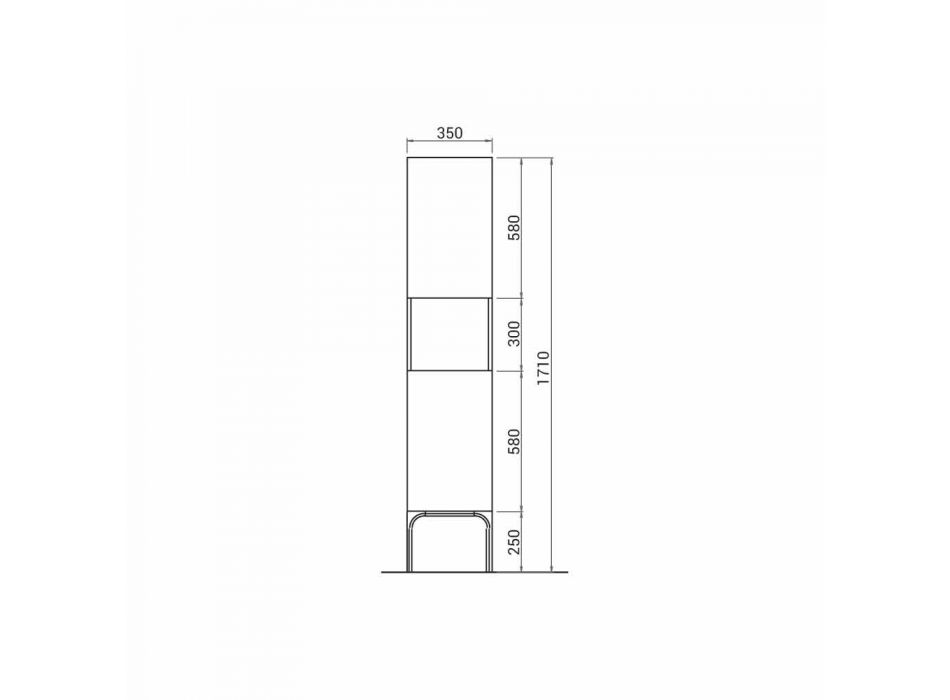 Badeværelsessøjle med 2 døre i moderne design øko-træ Ambra, fremstillet i Italien