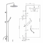Rund sektion brusersøjle i messing med håndbruser fremstillet i Italien - Amadeo Viadurini