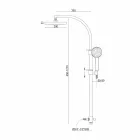 Brusekolonne med omskifter og firkantet brusehoved Fremstillet i Italien - sølv Viadurini