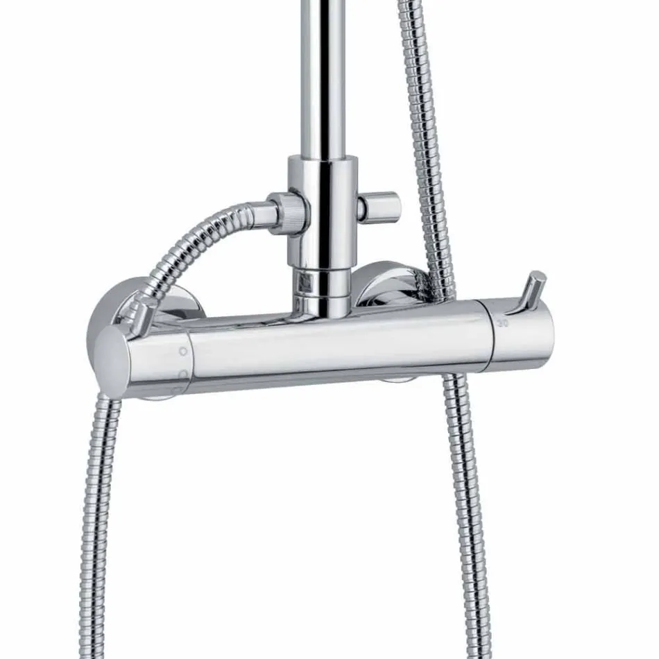 Brusekolonne med termostatblander i messing fremstillet i Italien - Gallo Viadurini