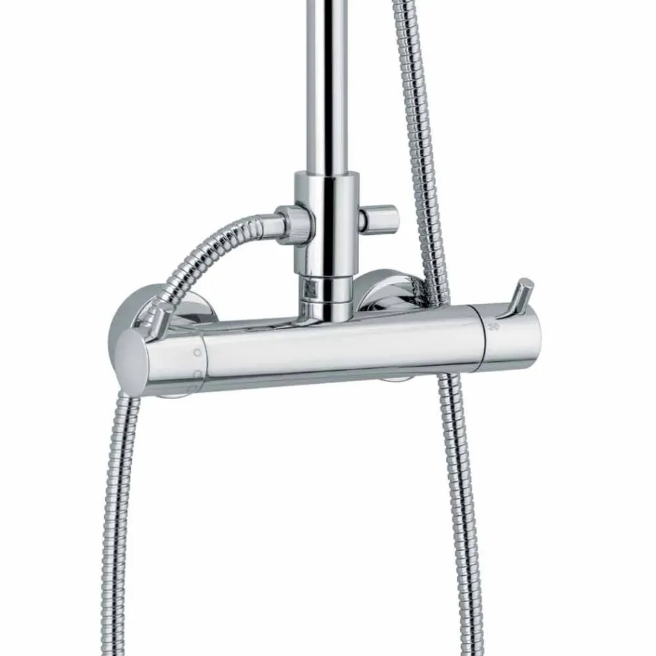 Brusekolonne med termostatblander i messing fremstillet i Italien - Gallo Viadurini