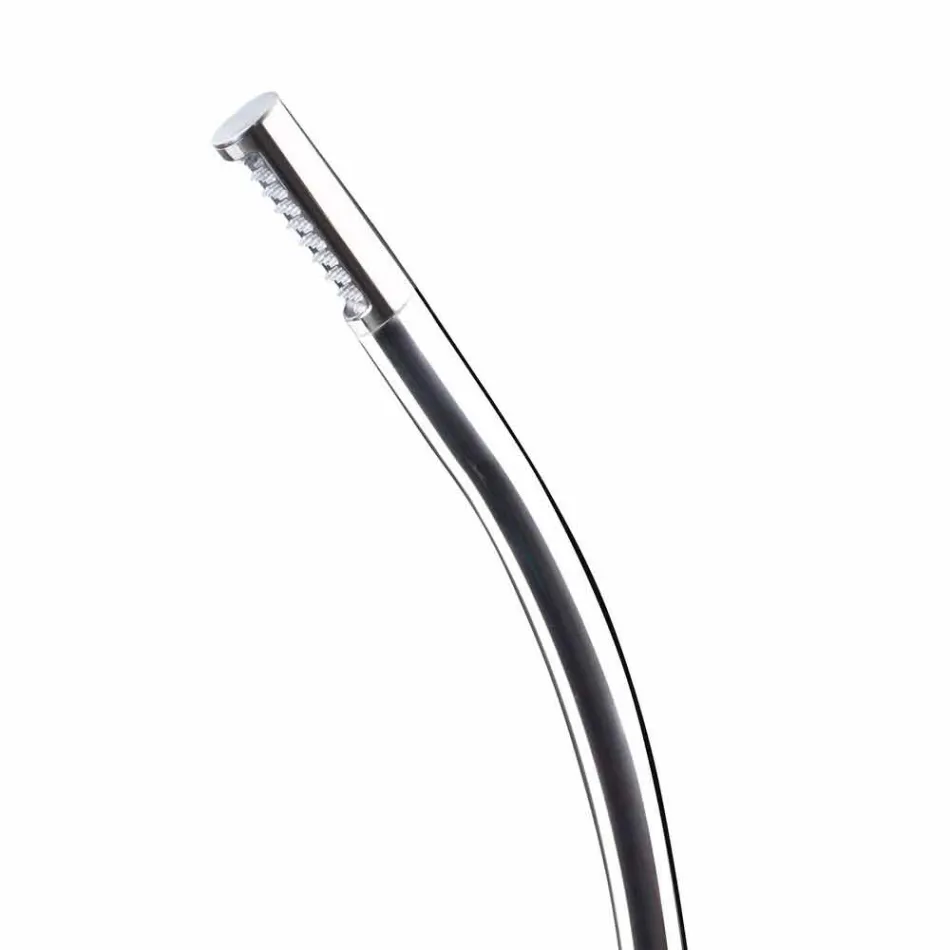 Udendørs brusersøjle i stål med indbygget brusehoved fremstillet i Italien - Yuki Viadurini