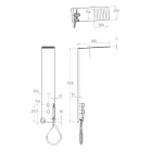 Stål brusesøjle med regnbruserhoved Fremstillet i Italien - Sailor Viadurini