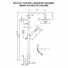 Messing Brusersøjle med Abs Bruser og Made in Italy Brusehoved - Hætte Viadurini