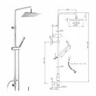 Brusesøjle i messing med brusehoved og håndbruser i Abs Made in Italy - Lesio Viadurini