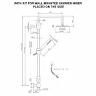 Brusersøjle af messing med firkantet brusehoved af stål Fremstillet i Italien - Lipari Viadurini