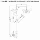 Brusersøjle af messing med firkantet brusehoved af stål Fremstillet i Italien - Lipari Viadurini