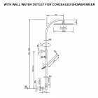 Messingbrusersøjle med brusehoved af stål fremstillet i Italien - Kennedy Viadurini