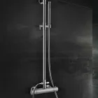 Messingbrusersøjle med rundt ultratyndt brusehoved Fremstillet i Italien - Merio Viadurini