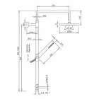 Brusekolonne i forkromet messing med abs håndbruser fremstillet i Italien - Selvio Viadurini