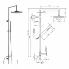 Brusekolonne i forkromet messing med abs håndbruser fremstillet i Italien - Selvio Viadurini