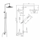 Brusekolonne i forkromet messing med abs håndbruser fremstillet i Italien - Selvio Viadurini