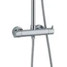 Brusekolonne i forkromet messing med fleksibel slange og håndbruser fremstillet i Italien - Griso Viadurini