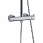 Brusersøjle i forkromet messing med firkantet brusehoved Fremstillet i Italien - Griso Viadurini