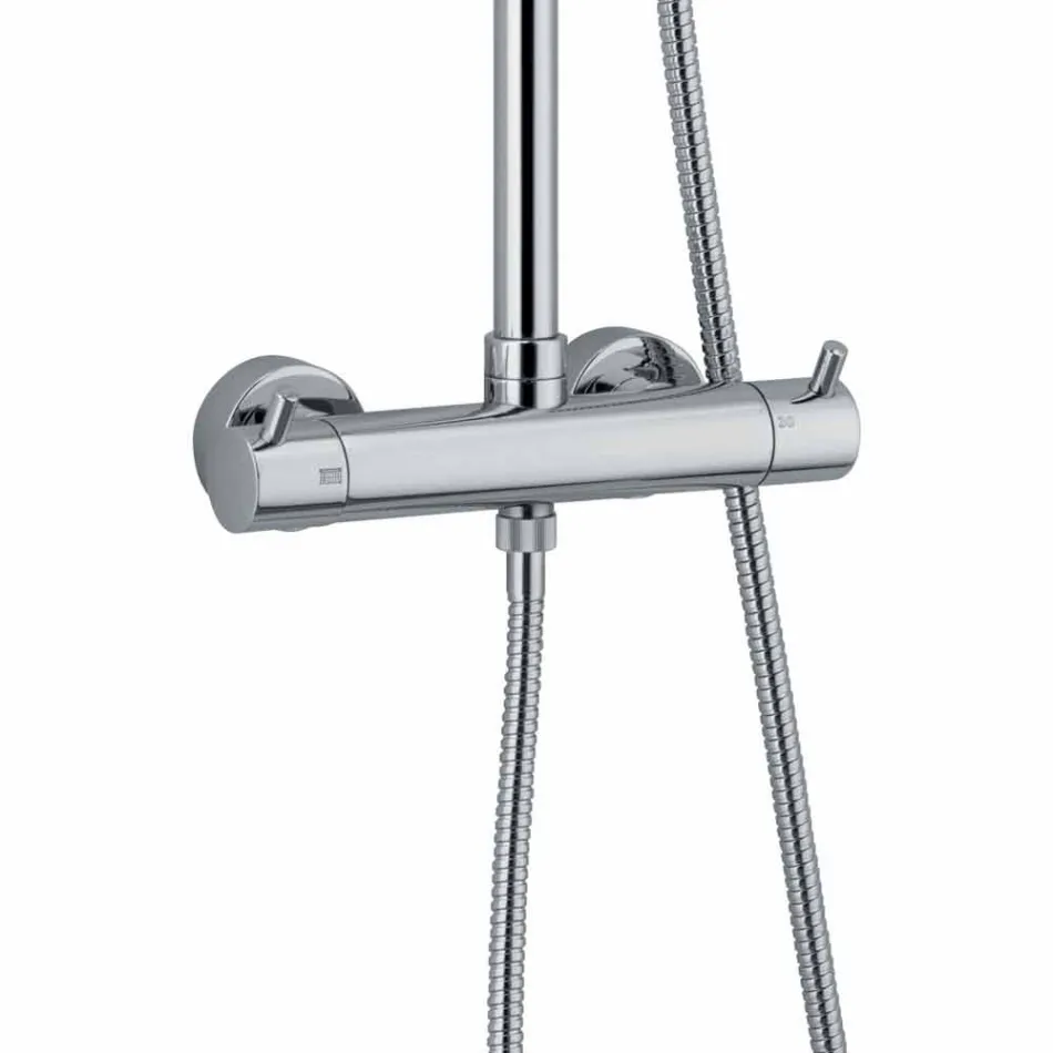 Brusersøjle i forkromet messing med firkantet brusehoved Fremstillet i Italien - Griso Viadurini