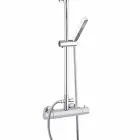 Brusersøjle i forkromet messing med firkantet brusehoved Made in Italy - Studio Viadurini