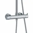 Brusersøjle i forkromet messing med rundt brusehoved Fremstillet i Italien - Griso Viadurini