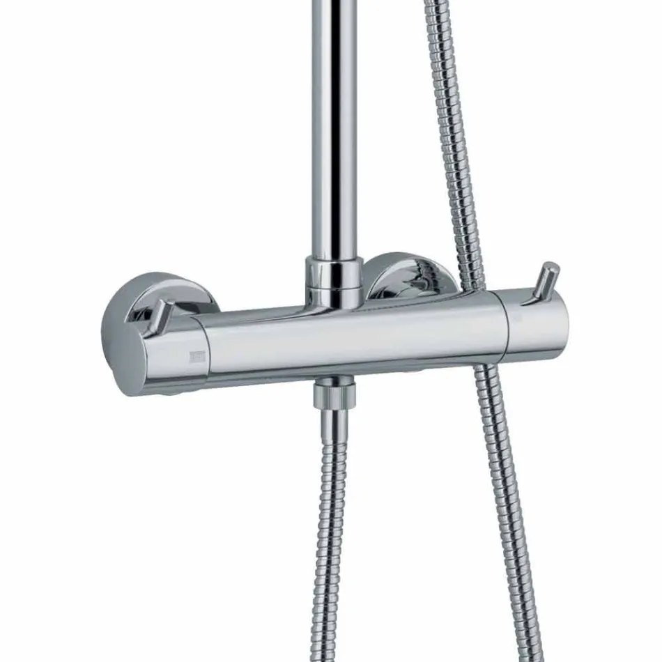 Brusersøjle i forkromet messing med rundt brusehoved Fremstillet i Italien - Griso Viadurini