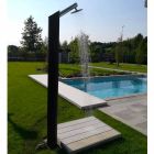 Solar Garden Brusekolonne i sort rustfrit stål fremstillet i Italien - Werner Viadurini