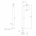 Solar Garden Brusekolonne i sort rustfrit stål fremstillet i Italien - Werner Viadurini
