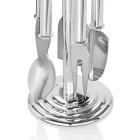 Osteknive i sølvmetal med krystaller 5 stykker - Marfio Viadurini