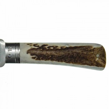 Antik håndværkskniv med horn eller træhåndtag fremstillet i Italien - Mugello