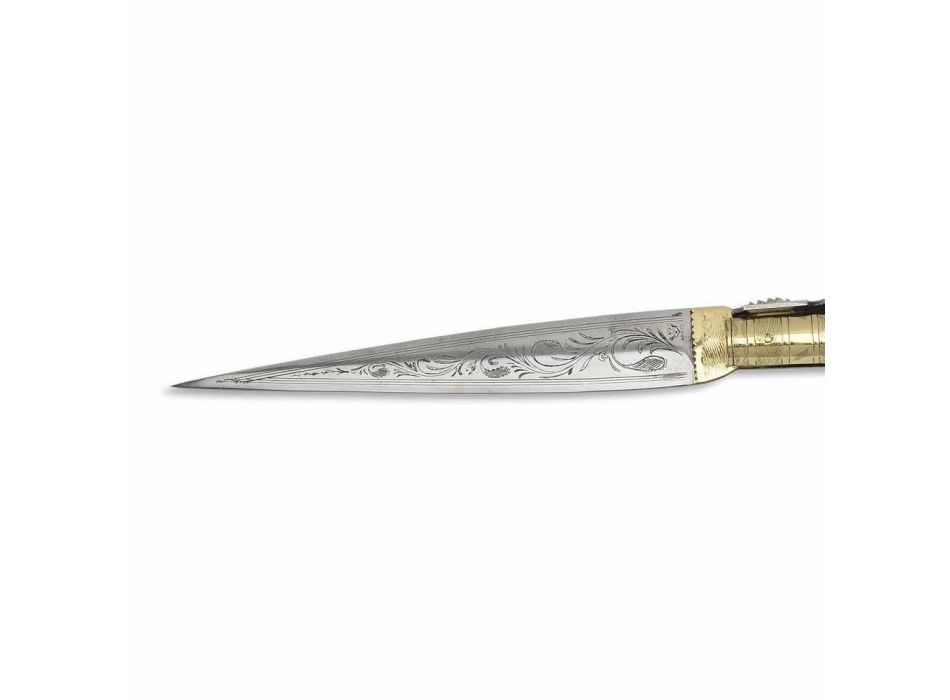 Sevilla Navaja-kniv med stålgraveret kniv Fremstillet i Italien - Sevilla Viadurini