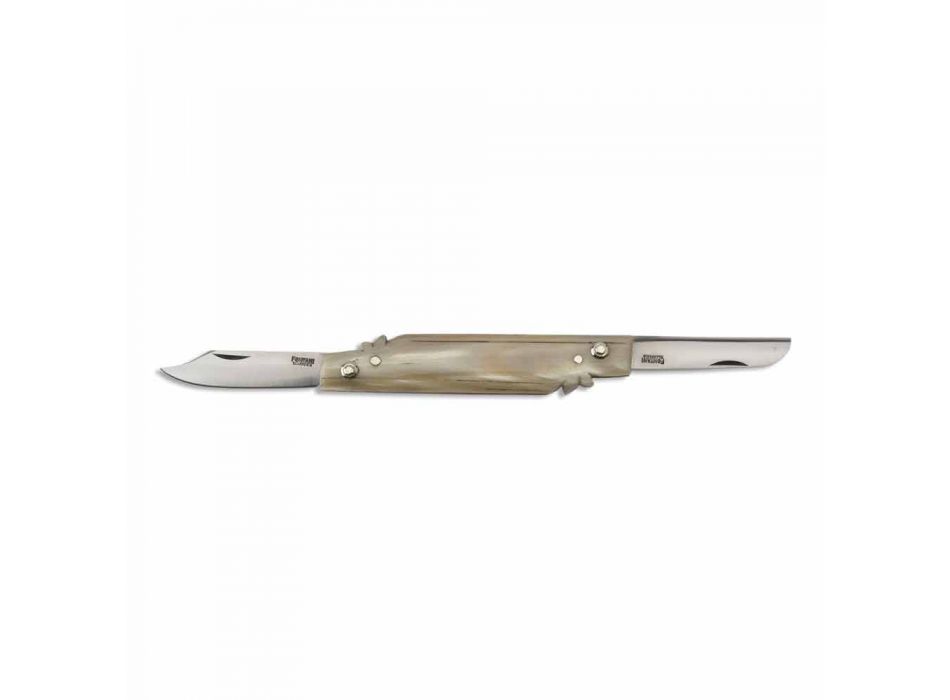 Palmerino kniv med dobbelt kniv i håndlavet stål fremstillet i Italien - Merino Viadurini
