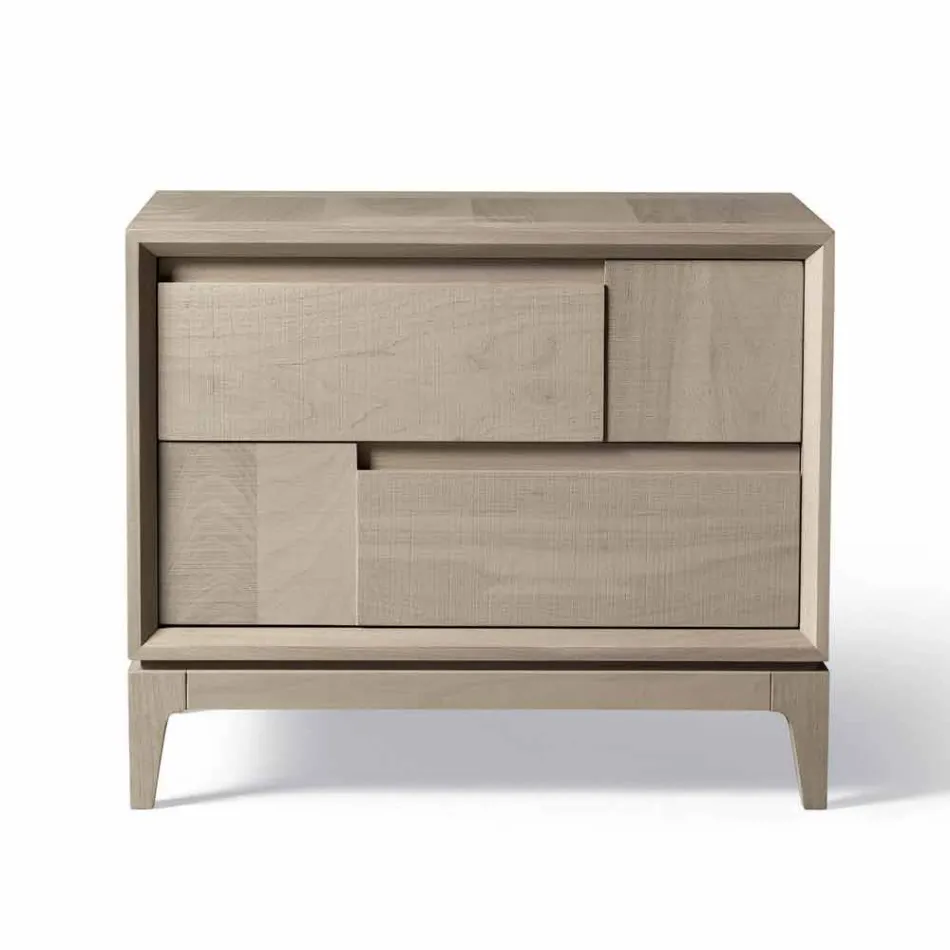 Dresser 2 træ skuffer moderne design massiv valnød, Nino Viadurini