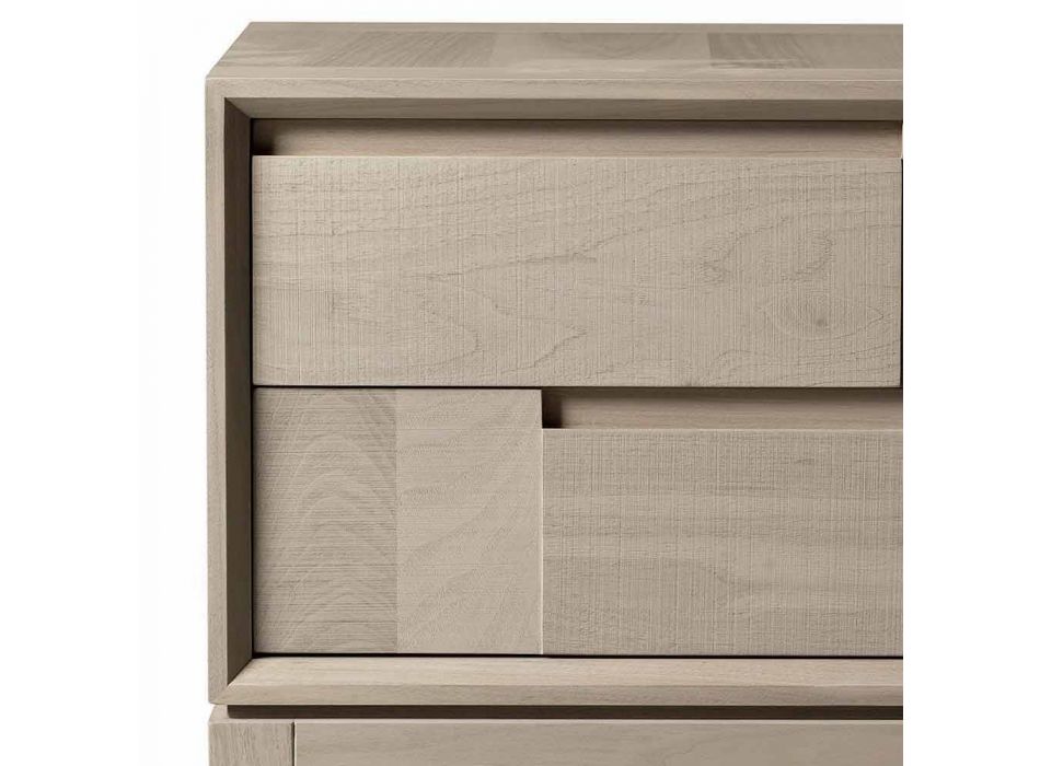 Dresser 2 træ skuffer moderne design massiv valnød, Nino Viadurini