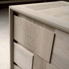 Dresser 3 skuffer moderne design i massiv valnød, Nino Viadurini